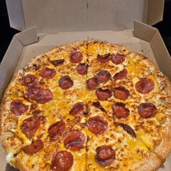 Little Caesars Pizza - Stuffed Pretzel Crust Pizza with Cheese Sauce and Pepperoni
