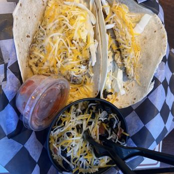Hook’d Pier Bar & Grill - Grouper tacos with black beans and rice. - New American Near Me - Panama City Beach, Florida