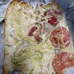 Jimmy John's - the chicken bacon ranch. I don't see chicken, barely any green, I wont be coming back. Sad sandwich. there's one tiny piece of bacon.