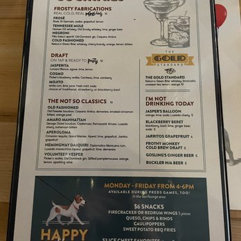 Jasper's - drink menu - New American Near Me - Nashville, Tennessee