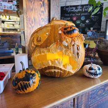 Town Square - a pumpkin carved into a face - Canadian (New) Near Me - Pemberton, British Columbia