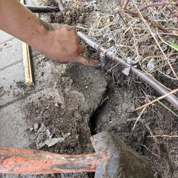 Belman Pavers - Broken pipe- you can see cement footer that broke it - Masonry/Concrete Near Me - Rancho Cucamonga, California Belman Pavers - Broken pipe- you can see cement footer that broke it - Masonry/Concrete Near Me - Rancho Cucamonga, California