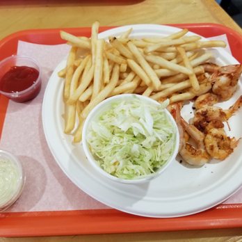 Alaska Seafood - Shrimp Plate (grilled) - with fries and coleslaw. The coleslaw was terrible. - Seafood Near Me - Los Angeles, California
