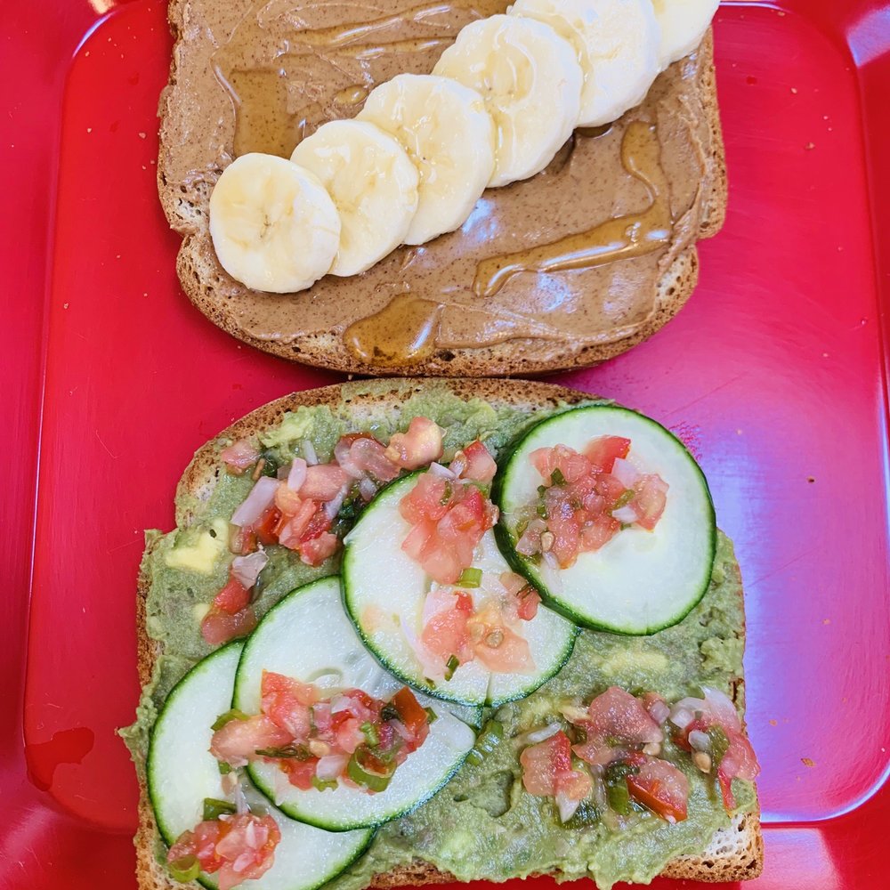 Avocado  Toast. PB & Bananas  YUMMY!!!!