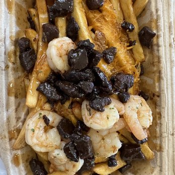 Mr. Fries Man - Honey Garlic Shrimp & Steak - I describe "steak" very loosely here. Hard little bricks - Fast Food Near Me - Durham, North Carolina Mr. Fries Man - Honey Garlic Shrimp & Steak - I describe "steak" very loosely here. Hard little bricks - Fast Food Near Me - Durham, North Carolina