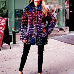 Madison Avenue Furs & Henry Cowit - Multicolored feathered fox stroller