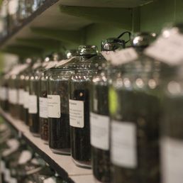 Some of the many loose teas offered. Some of the many loose teas offered.