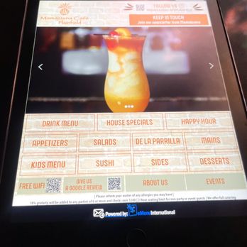 Mamajuana Cafe - Menu tablet - Dominican Near Me - Plainfield, New Jersey