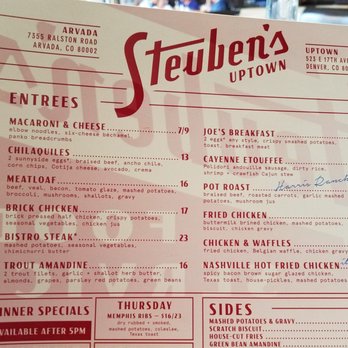 Steuben's Uptown - Menu - Diners Near Me - Denver, Colorado