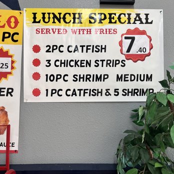 JJ Fish & Chicken - a sign for lunch special - American Near Me - Lancaster, Texas