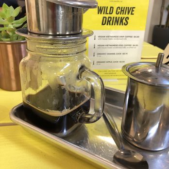The Wild Chive - Vietnamese drip coffee with vegan condensed milk - Vegan Near Me - Long Beach, California
