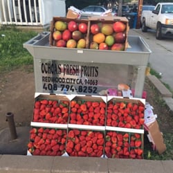 Ochoa's Fresh Fruits - Cute neighborhood fruit stand. i asked about the Redwood City address - i think that's where the dad works most days