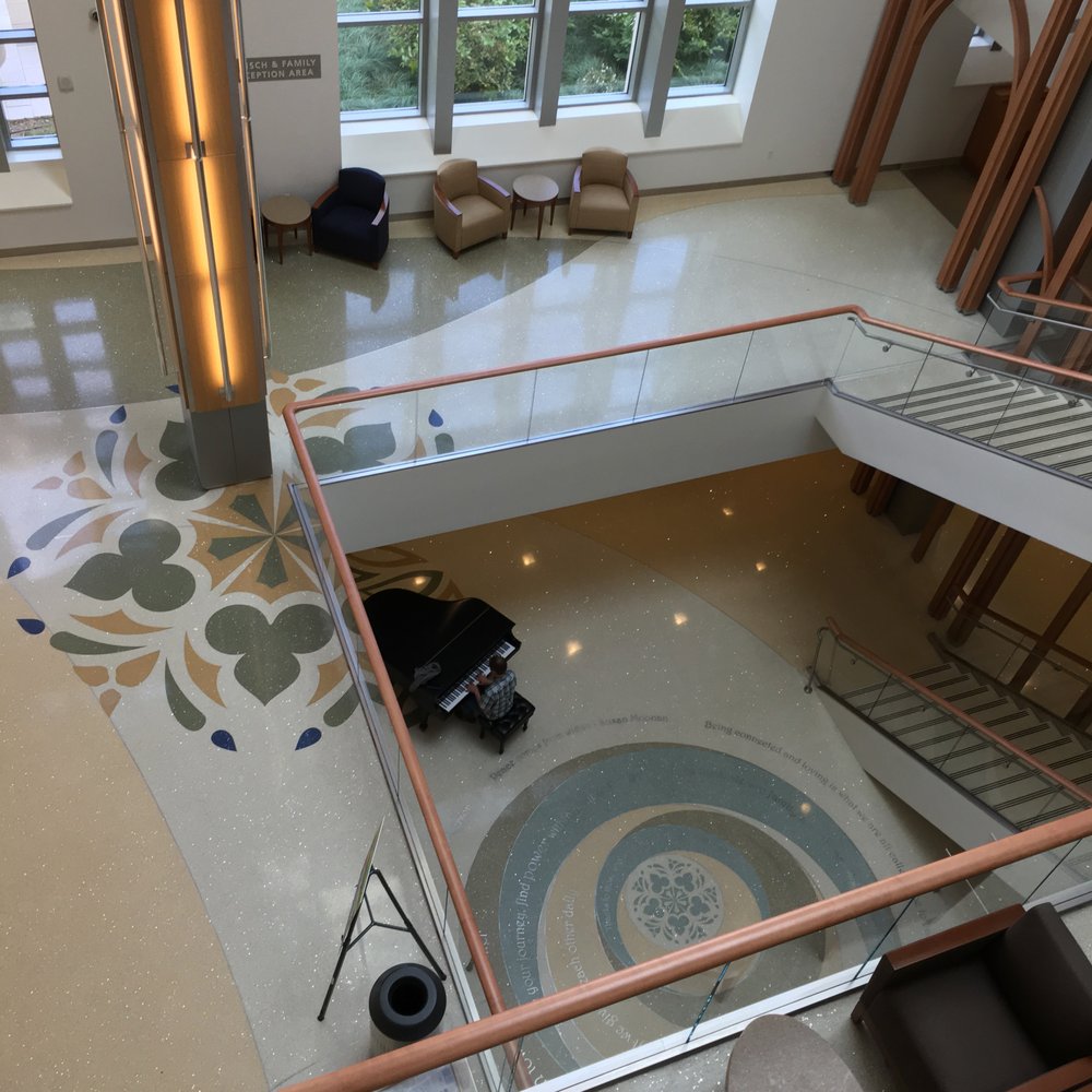 Duke Cancer Center - from 2nd floor looking down to piano area were they play live beautiful music to soothe the soul. A lovely atmosphere! - Oncologist Near Me - Durham, North Carolina Duke Cancer Center - from 2nd floor looking down to piano area were they play live beautiful music to soothe the soul. A lovely atmosphere! - Oncologist Near Me - Durham, North Carolina