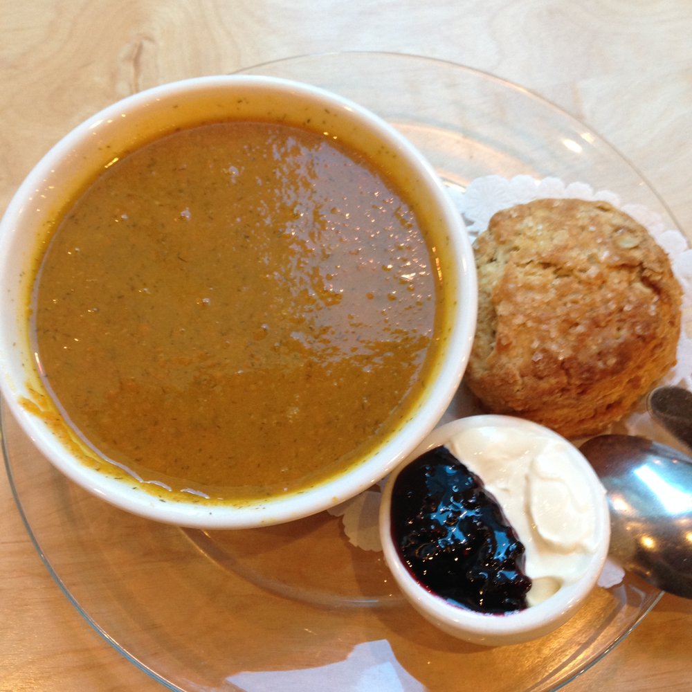 The SconeWitch - daily soup ( carrot and dill) oatmeal scone and blueberry jam, cream cheese - Cafes Near Me - Ottawa, Ontario The SconeWitch - daily soup ( carrot and dill) oatmeal scone and blueberry jam, cream cheese - Cafes Near Me - Ottawa, Ontario