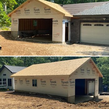 Marshall Contracting - before and after photos of a garage being built - General Contractors Near Me Marshall Contracting - before and after photos of a garage being built - General Contractors Near Me