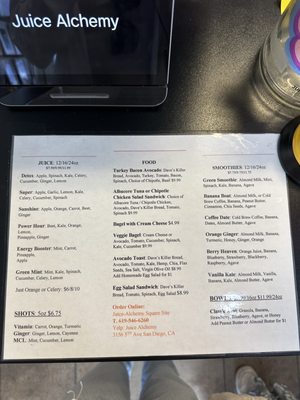 Menu photo 5 Juice Alchemy San Diego, CA Menu photo 5 Juice Alchemy San Diego, CA