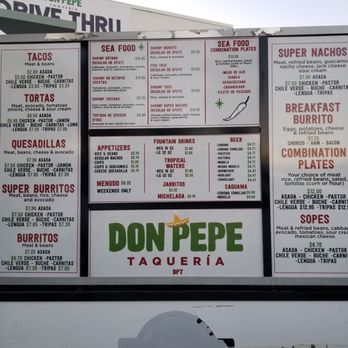 Don Pepe Taquería - Drive thru menu - Tacos Near Me - Fresno, California Don Pepe Taquería - Drive thru menu - Tacos Near Me - Fresno, California