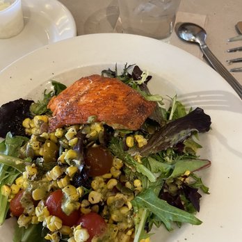Café Bistro at Nordstrom - What a joke. I paid $20 something dollars for salad and teeny weeny piece of dried salmon. - New American Near Me - Irvine, California