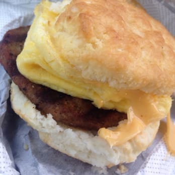 Chick-fil-A - Sausage, egg, and cheese biscuit - Fast Food Near Me - Brea, California Chick-fil-A - Sausage, egg, and cheese biscuit - Fast Food Near Me - Brea, California