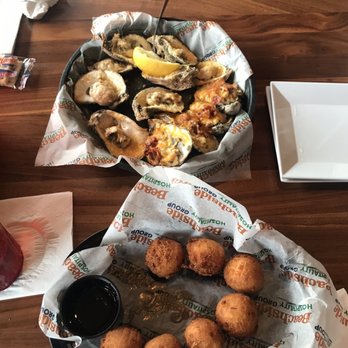 Crabby's Oceanside - Oyster 3-Way* and Hush Puppies - Seafood Near Me - Daytona Beach, Florida