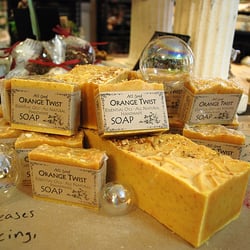 Fountain Alley BodyCare - One of our most popular soap, Orange Twist, it's like having a citrus breakfast in the shower!