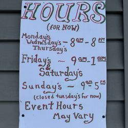 Southside Scoops - Hours of operation.
