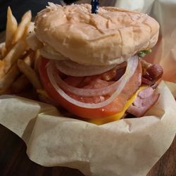 The Brunswick - Chicken burger with ham & bacon @ Brunswick's.