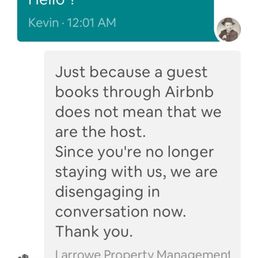 The nasty email from Larrowe Properties ! Saying they wouldn't talk to me The nasty email from Larrowe Properties ! Saying they wouldn't talk to me