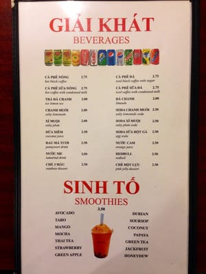 Menu photo 5 Pho So 1 Richmond, VA
