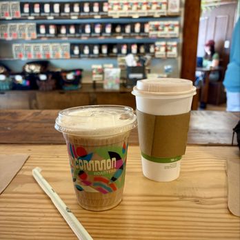 Uncommon Coffee Roasters - Front: Iced 16 oz. Don't' Be Salty (cold brew + caramel - half sweet + salted caramel cold foam) Back: Hot 16 oz. Mocha + caramel - Bakeries Near Me - Saugatuck, Michigan Uncommon Coffee Roasters - Front: Iced 16 oz. Don't' Be Salty (cold brew + caramel - half sweet + salted caramel cold foam) Back: Hot 16 oz. Mocha + caramel - Bakeries Near Me - Saugatuck, Michigan