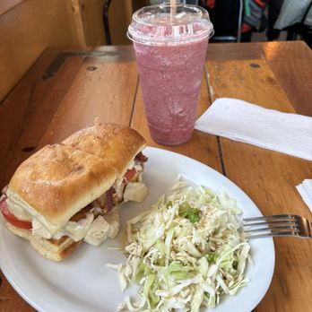 Nautical Bean - Chicken Chipotle Sandwich and pomegranate drink. - Coffee & Tea Near Me - San Luis Obispo, California Nautical Bean - Chicken Chipotle Sandwich and pomegranate drink. - Coffee & Tea Near Me - San Luis Obispo, California