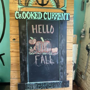 Crooked Current Brewery - a chalk board with a sign that says hello fall - Breweries Near Me - Pawtucket, Rhode Island Crooked Current Brewery - a chalk board with a sign that says hello fall - Breweries Near Me - Pawtucket, Rhode Island