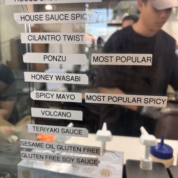 Poke Dot - Tip: ask for extra sauce in containers if you like to sauce up your fish. - Seafood Near Me - Irvine, California Poke Dot - Tip: ask for extra sauce in containers if you like to sauce up your fish. - Seafood Near Me - Irvine, California