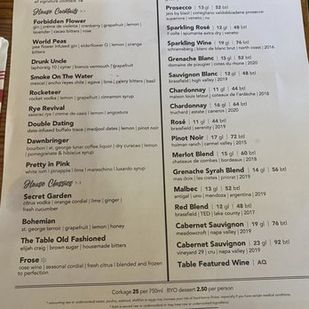 The Table - Drink Menu - New American Near Me - San Jose, California The Table - Drink Menu - New American Near Me - San Jose, California