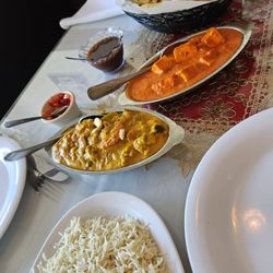 Mango Indian Cuisine - Rice, veggie Korma, butter paneer, and paratha