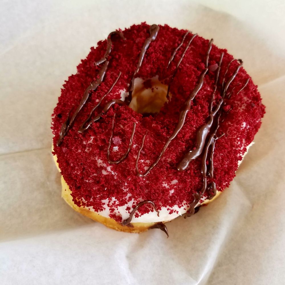 Dunlap's Donuts - Red Velvet looks so pretty and it taste even better! - Donuts Near Me - Santa Cruz, California Dunlap's Donuts - Red Velvet looks so pretty and it taste even better! - Donuts Near Me - Santa Cruz, California