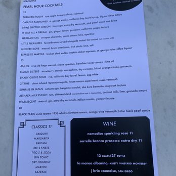 Pearl Hour - The Menu - Cocktail Bars Near Me - Monterey, California Pearl Hour - The Menu - Cocktail Bars Near Me - Monterey, California