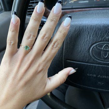Lux Nail Spa - End result oval black french tip acrylic - Nail Salons Near Me - Redondo Beach, California Lux Nail Spa - End result oval black french tip acrylic - Nail Salons Near Me - Redondo Beach, California