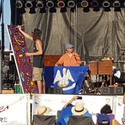 The Best of the Bayou Festival - Jesse Blalock, painting with the music of Roddie Romero and the Hub City Allstars