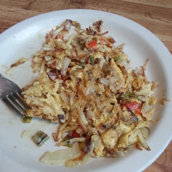 Huckleberry Square - This is called mountain man scrambled. No flavor and undercooked. :( - American Near Me - Burien, Washington