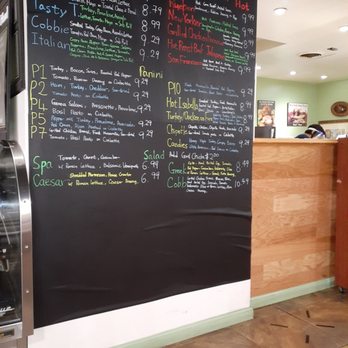 West Wing Cafe - Blackboard shows sandwich options available that day - Delis Near Me - Washington, DC, District of Columbia