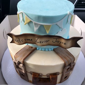 Cake Designs - Cake we ordered for a Baby Shower.  The theme was 'welcome to the World' The travel/suitcase fit perfectly - Bakeries Near Me - Las Vegas, Nevada