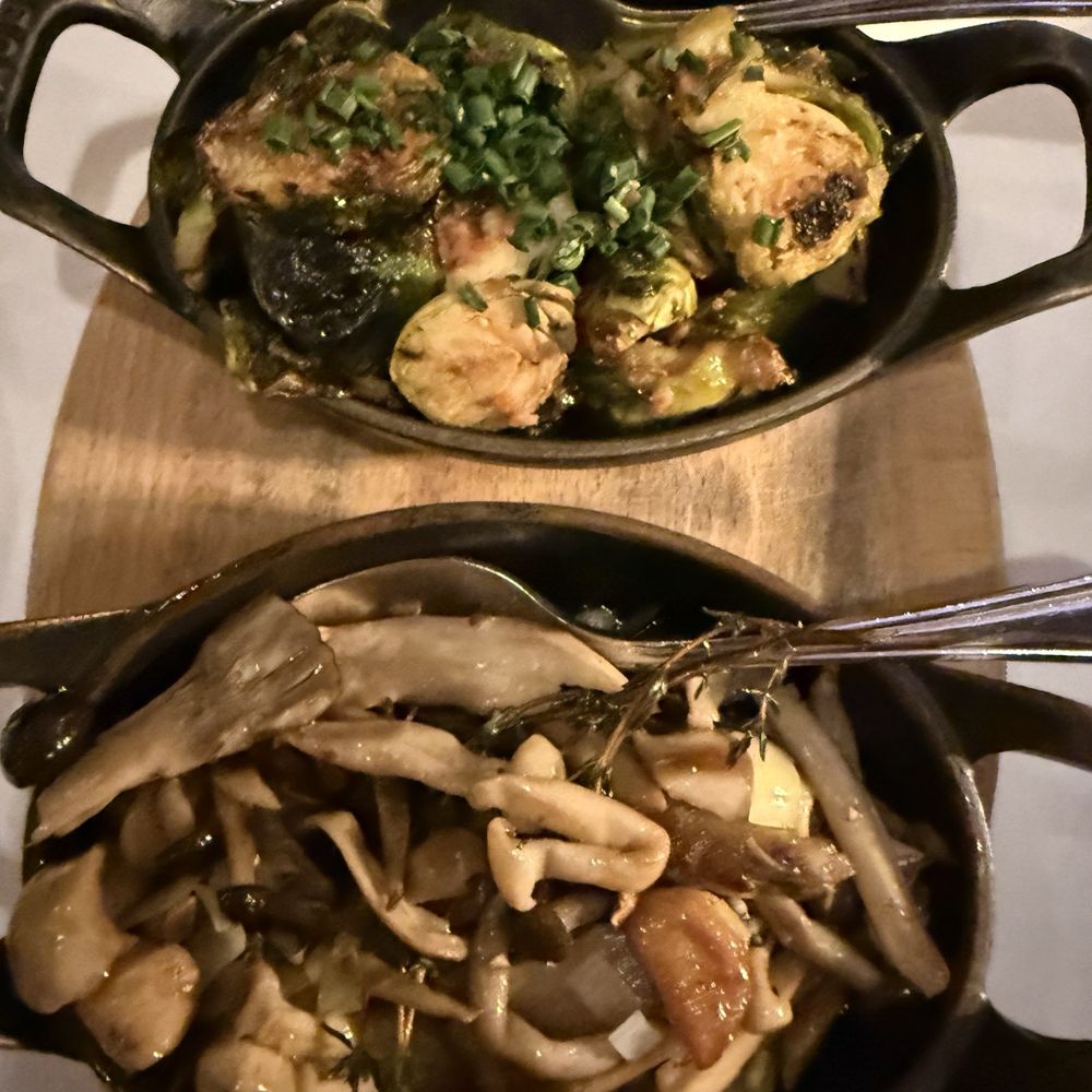 Dawson's - Wild Mushrooms & Charred Brussel Sprouts - Steakhouses Near Me - Sacramento, California Dawson's - Wild Mushrooms & Charred Brussel Sprouts - Steakhouses Near Me - Sacramento, California