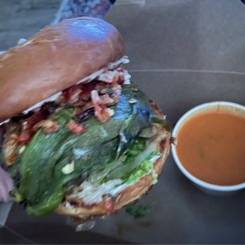 The Fireside Grill - Wagyu Burger and Tomato curry chickpea soup! Both SO BOMB!! - American Near Me - Beaverton, Oregon