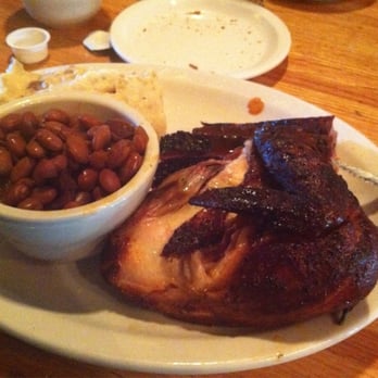 The County Line - Chicken with brisket (hiding) and mashed taters with beans - Barbeque Near Me - Austin, Texas The County Line - Chicken with brisket (hiding) and mashed taters with beans - Barbeque Near Me - Austin, Texas
