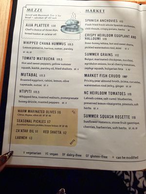 Menu photo 1 Ajja Raleigh, NC