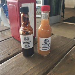 The two hot sauces available