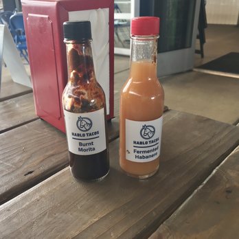 Hablo Tacos - The two hot sauces available - Tacos Near Me - Bend, Oregon