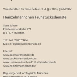 Heinzelmännchen Frühstücksdienste