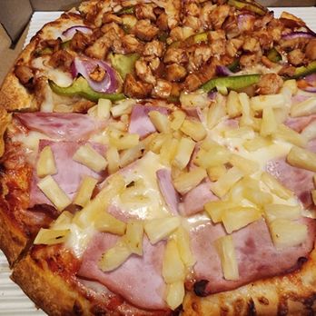 Legends Pizza - Half BBQ Chicken and Half Hawaiian - Pizza Near Me - Cupertino, California Legends Pizza - Half BBQ Chicken and Half Hawaiian - Pizza Near Me - Cupertino, California